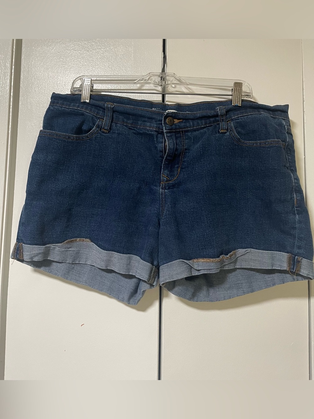 Old Navy Dark Blue Rolled-Hem Denim Shorts - 4" Inseam